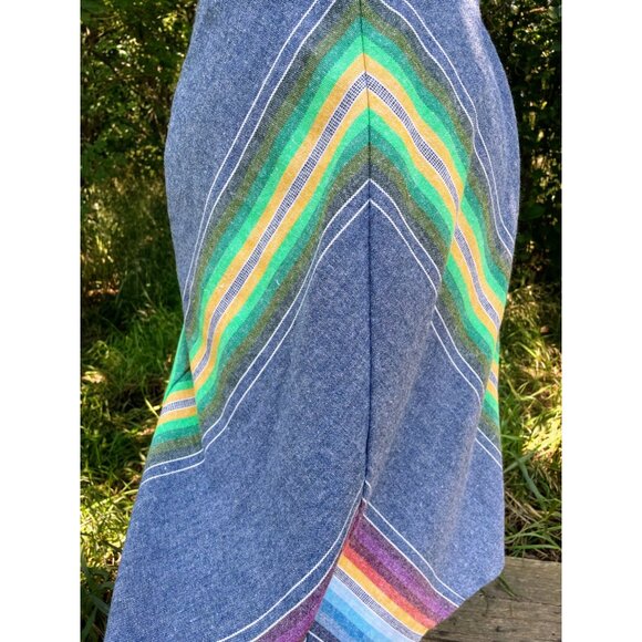 Vintage 1970's Rainbow Chevron Skirt Boho HIppy Size Small - Picture 2 of 15